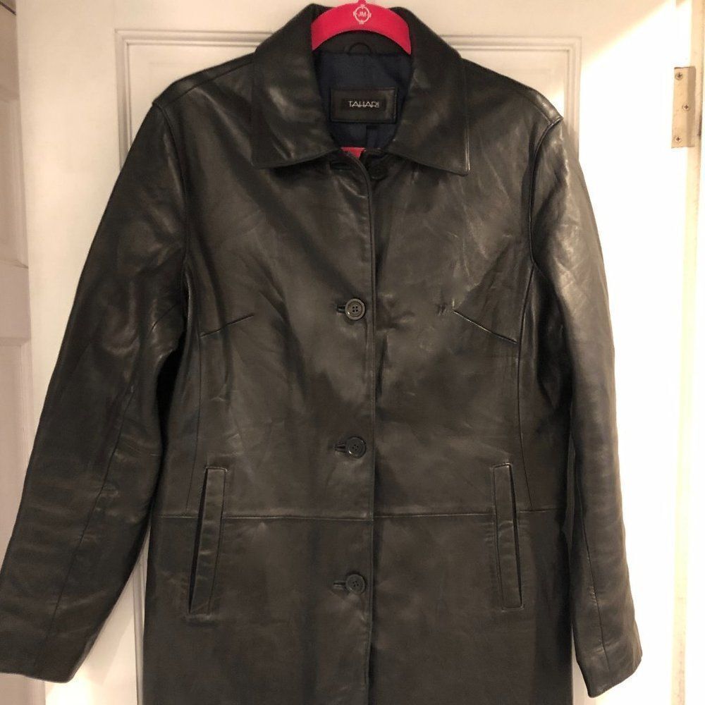 Tahari Leather Coat    